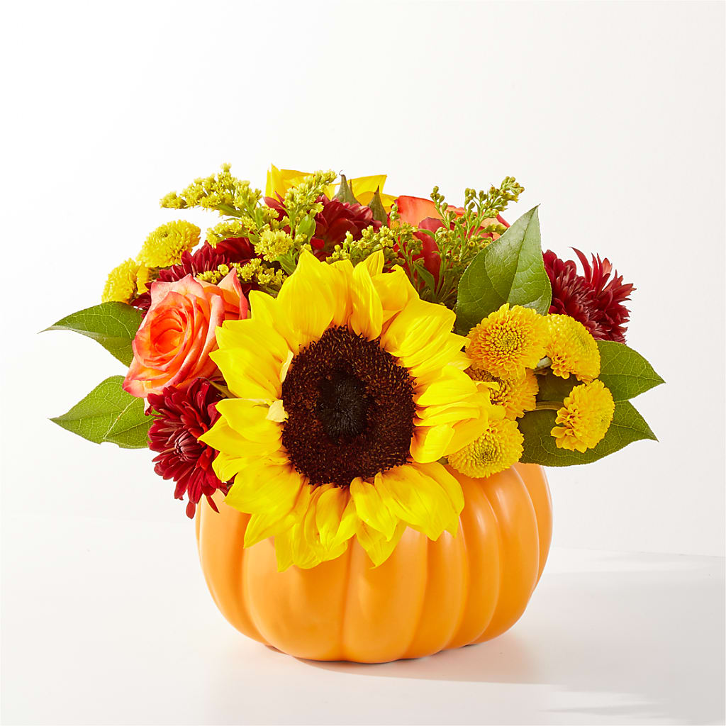 Golden Gourd Pumpkin Bouquet – Our Flower Shop, Gibsonton FL