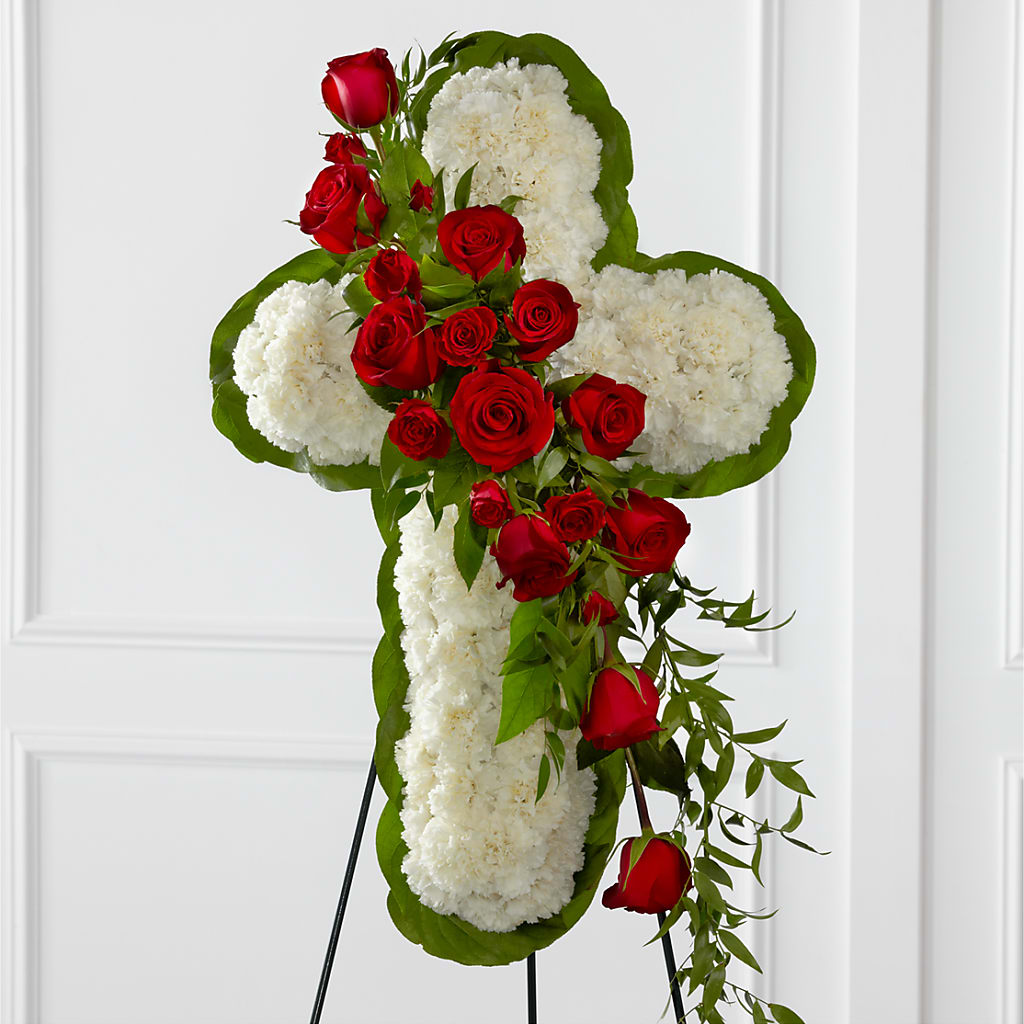 Floral Cross Easel – Our Flower Shop, Gibsonton FL
