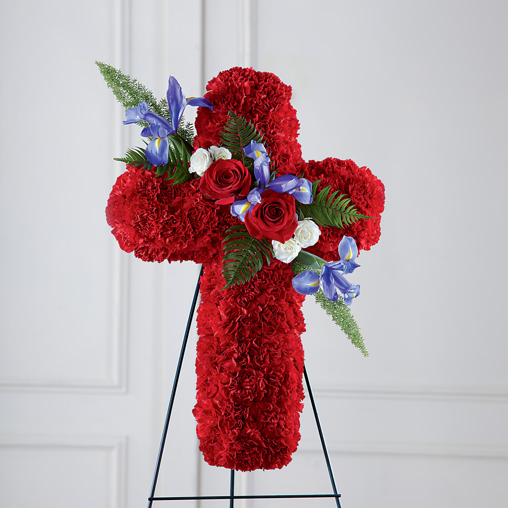 Faithful Hero Floral Cross – Our Flower Shop, Gibsonton FL