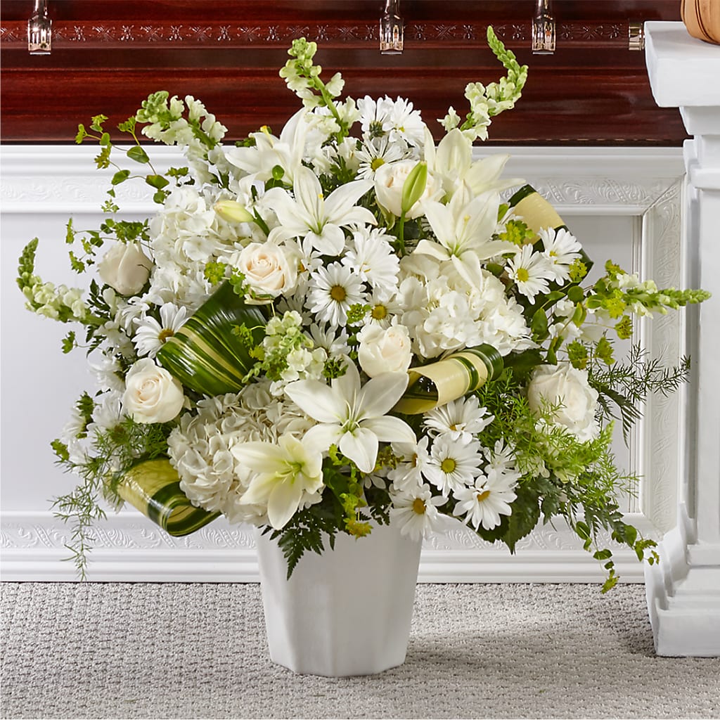Thoughts of Tranquility Floor Basket – Our Flower Shop, Gibsonton FL
