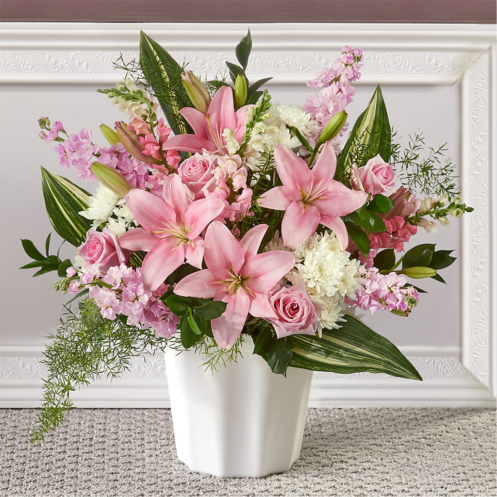 Simply Serene Floor Basket – Our Flower Shop, Gibsonton FL