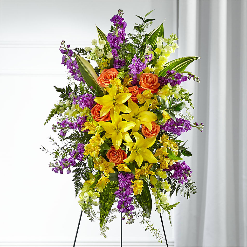 Thoughtful Prayers Standing Spray – Our Flower Shop, Gibsonton FL