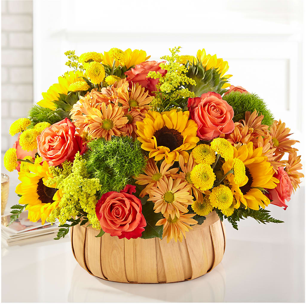 Harvest Sunflower Basket – Our Flower Shop, Gibsonton FL