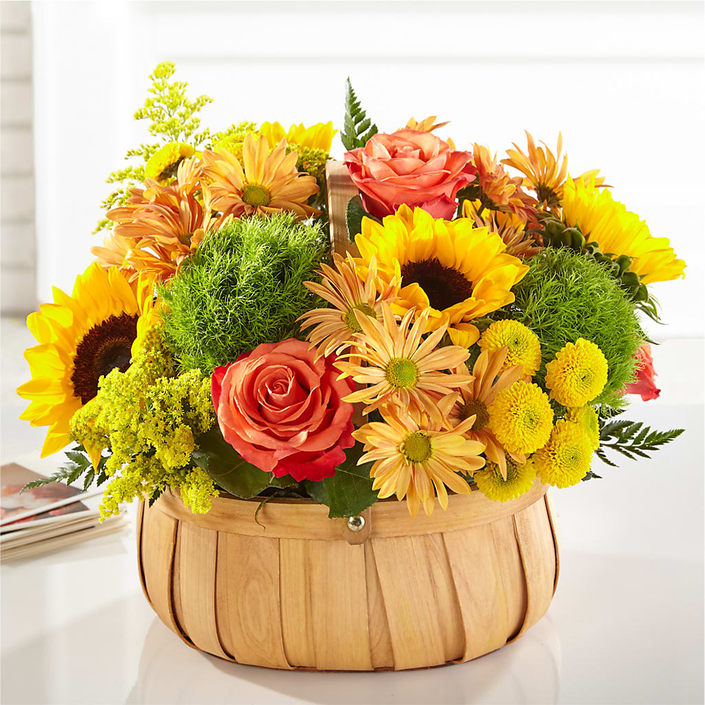 Harvest Sunflower Basket – Our Flower Shop, Gibsonton FL