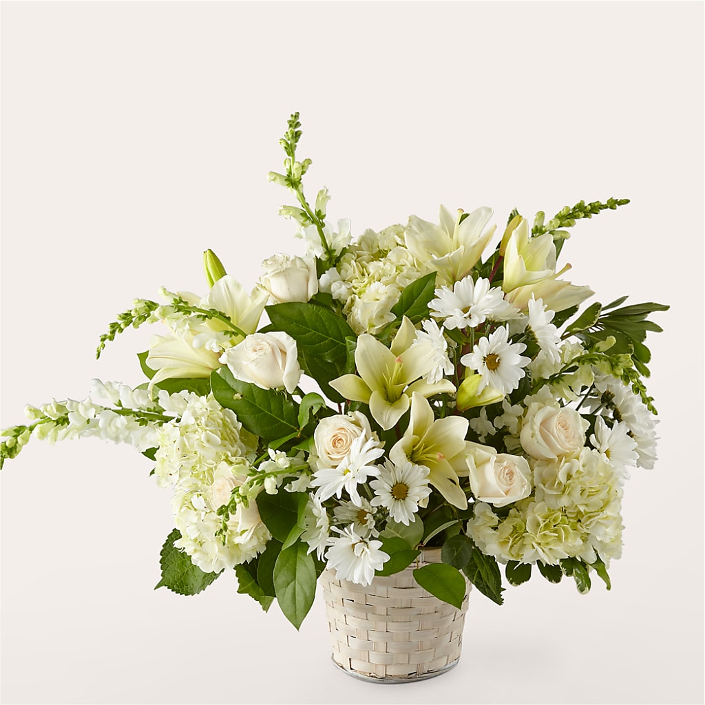 Ivory Elegance Floral Basket – Our Flower Shop, Gibsonton FL