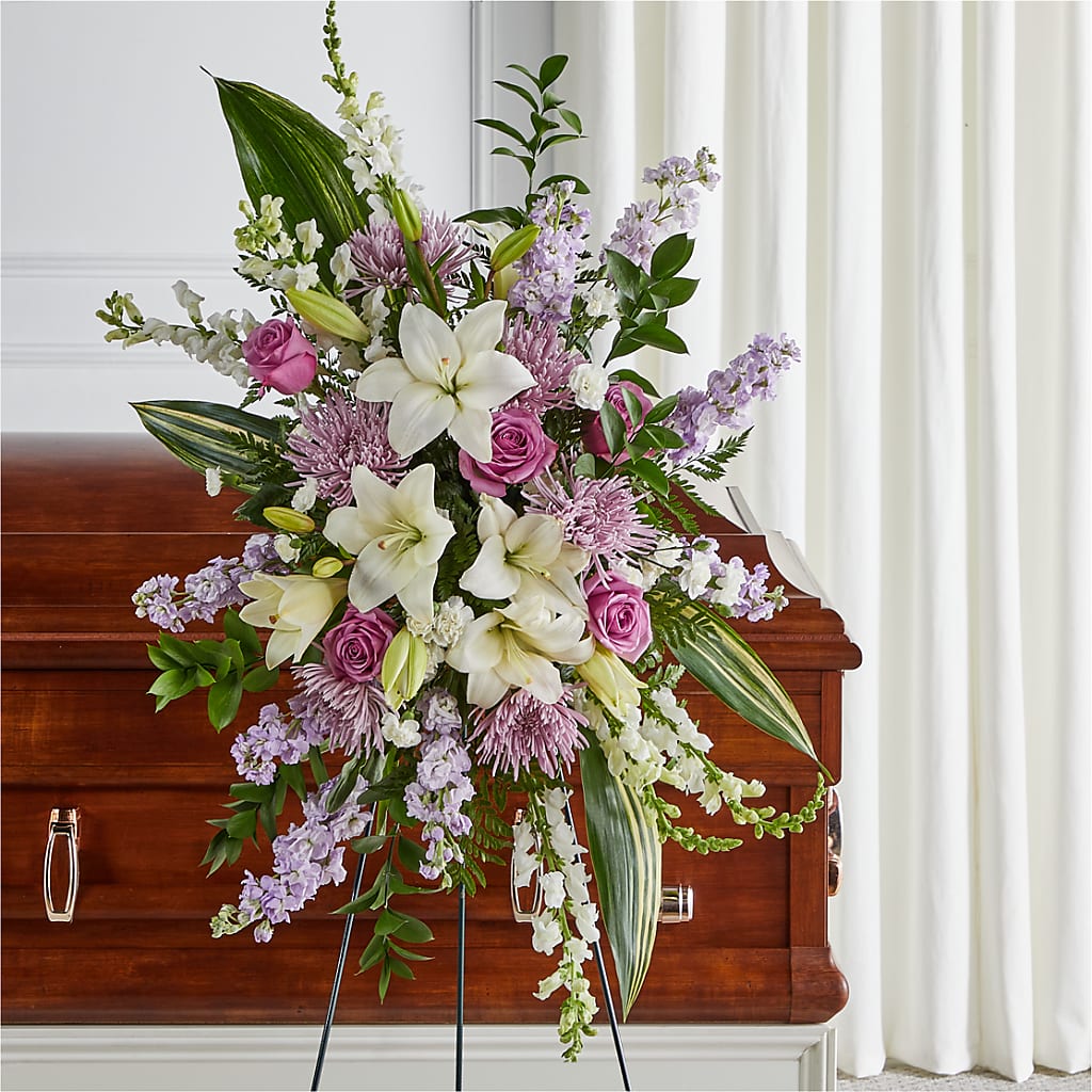 Grateful Hearts Standing Spray – Our Flower Shop, Gibsonton FL