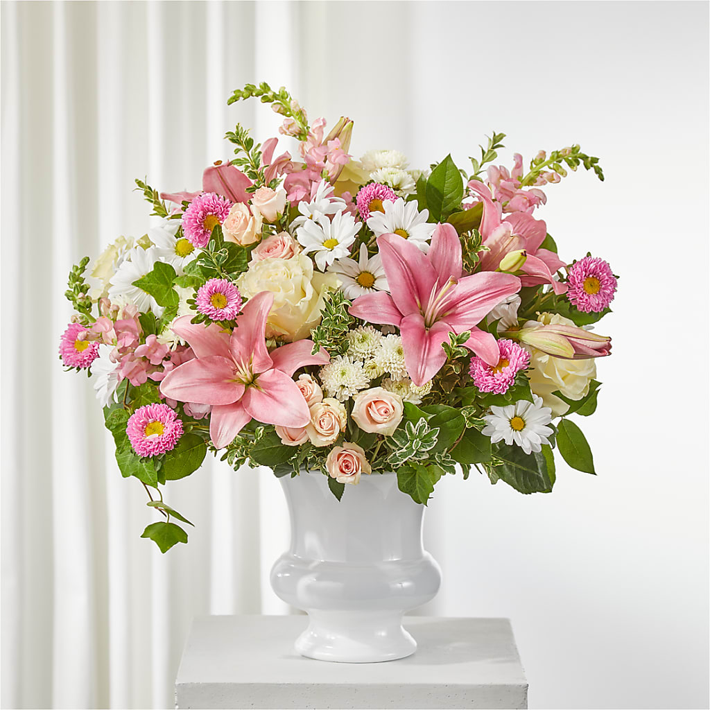 Empathetic Blooms Urn Arrangement – Our Flower Shop, Gibsonton FL