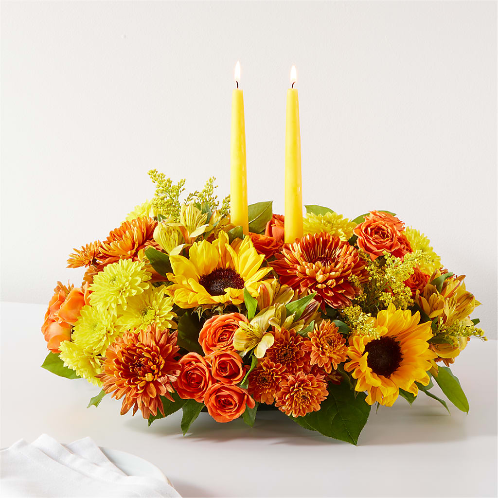 Autumn Harmony Centerpiece – Our Flower Shop, Gibsonton FL