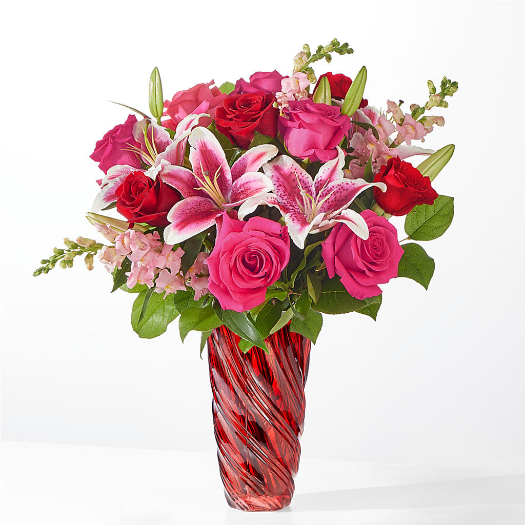 Always You Bouquet with Luxe Swirl Vase – Our Flower Shop, Gibsonton FL
