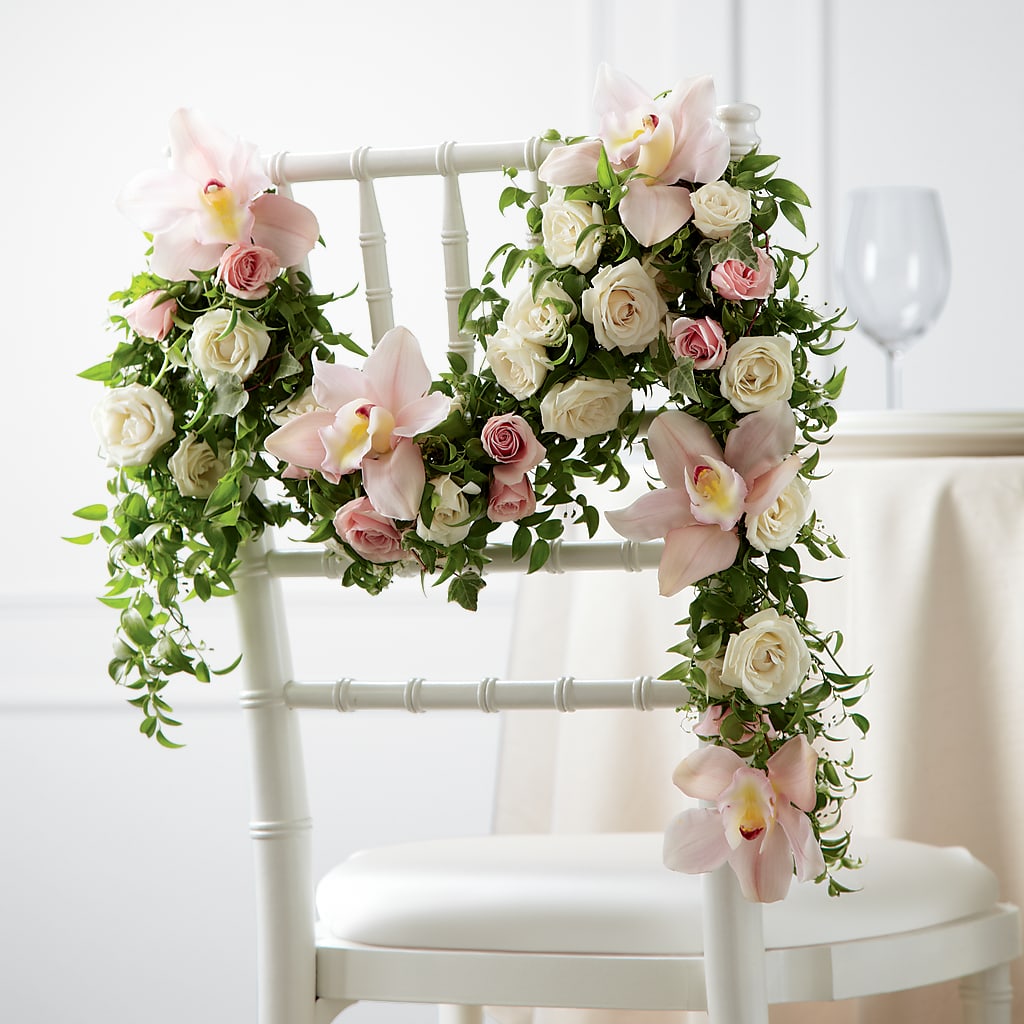 Orchid Rose Chair Décor – Our Flower Shop, Gibsonton FL