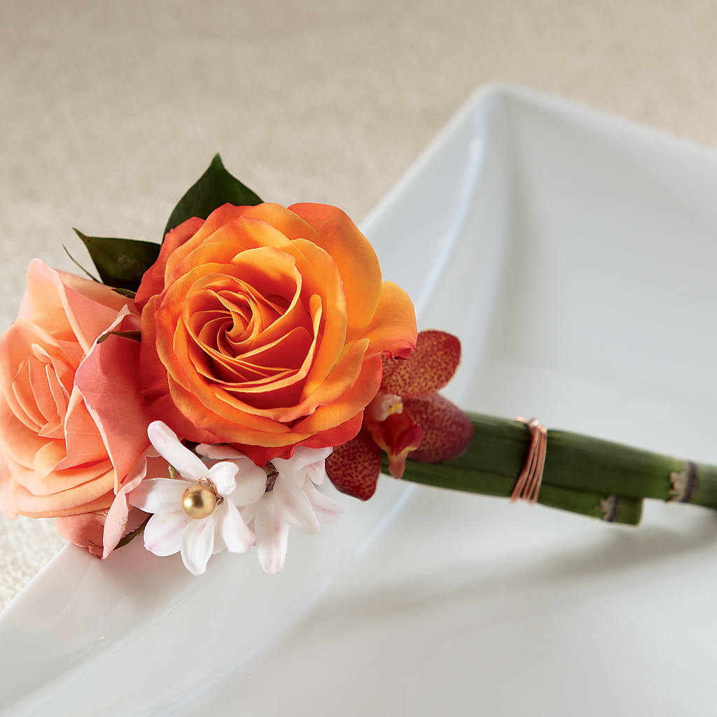 Sunset Dream Boutonniere – Our Flower Shop, Gibsonton FL
