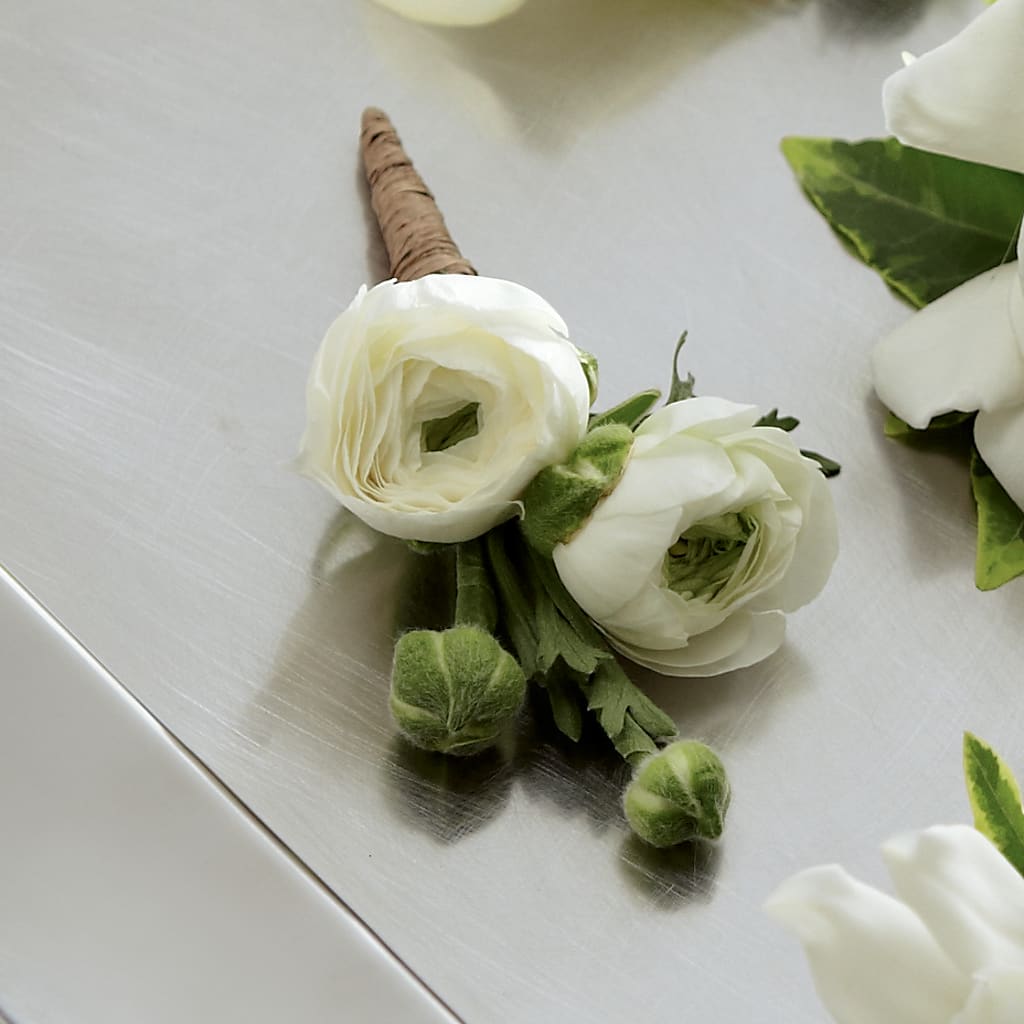 White Ranunculus Boutonniere – Our Flower Shop, Gibsonton FL