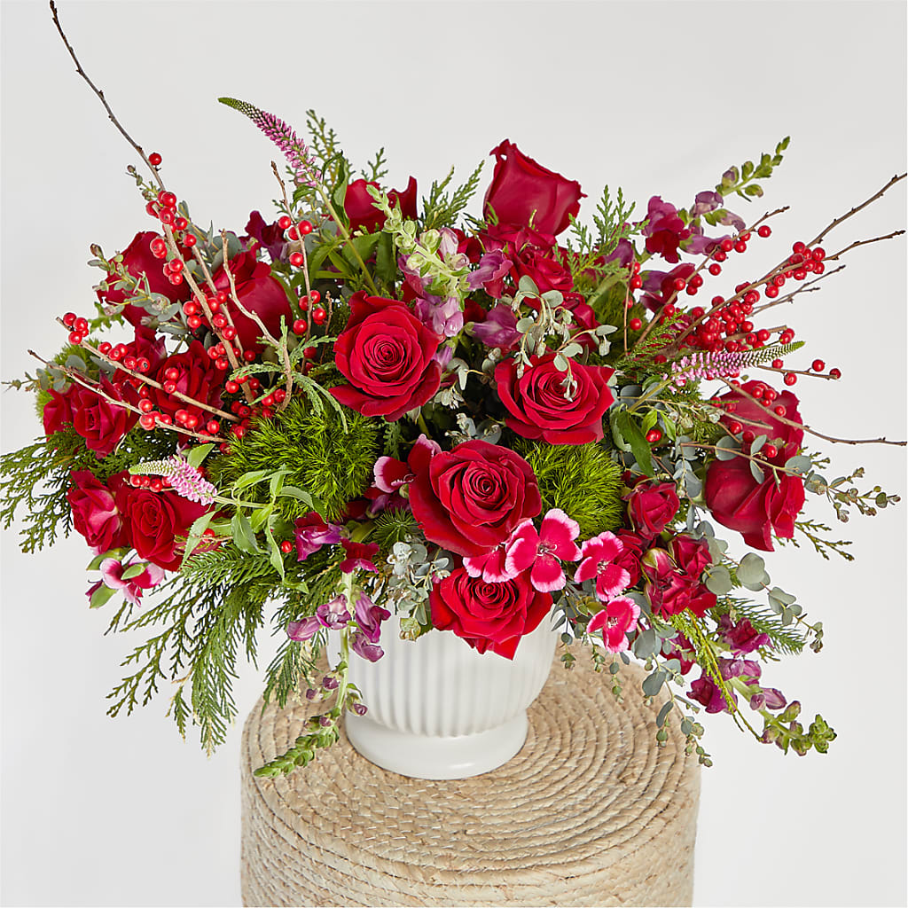 Big Red Bow Bouquet –  Our Flower Shop, Gibsonton FL