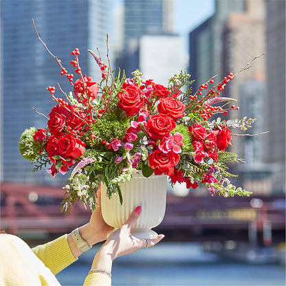 Big Red Bow Bouquet –  Our Flower Shop, Gibsonton FL