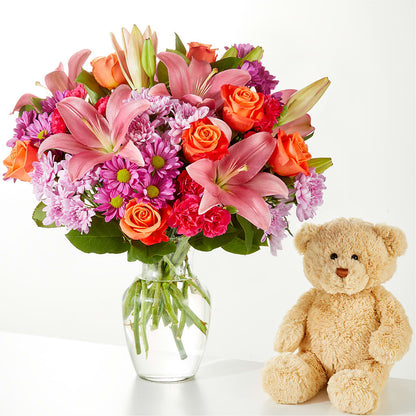 One and Only Bouquet and Bear Bundle –  Our Flower Shop, Gibsonton FL