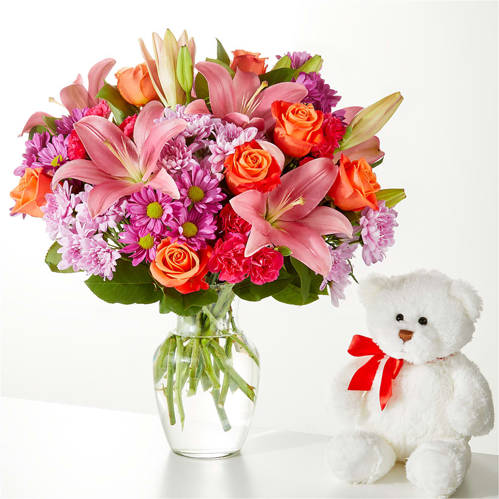 One and Only Bouquet and Bear Bundle –  Our Flower Shop, Gibsonton FL