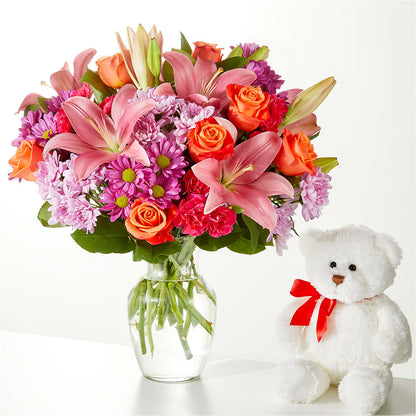 One and Only Bouquet and Bear Bundle –  Our Flower Shop, Gibsonton FL