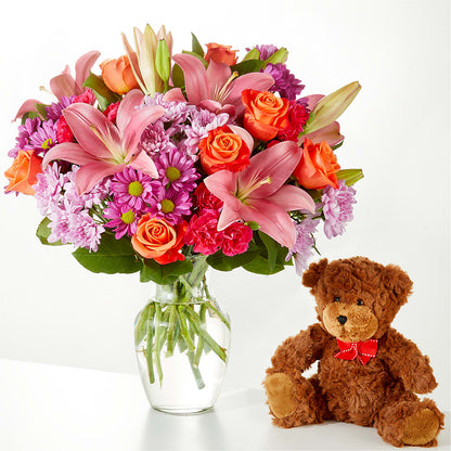 One and Only Bouquet and Bear Bundle –  Our Flower Shop, Gibsonton FL