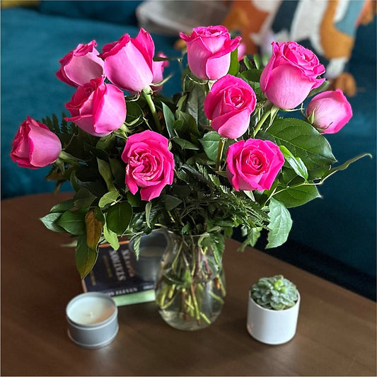 Long Stem Pink Rose Bouquet –  Our Flower Shop, Gibsonton FL