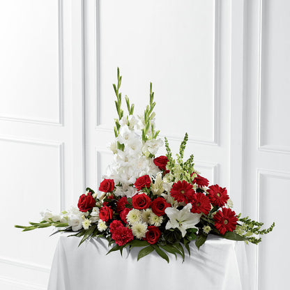 Crimson & White Arrangement –  Our Flower Shop, Gibsonton FL