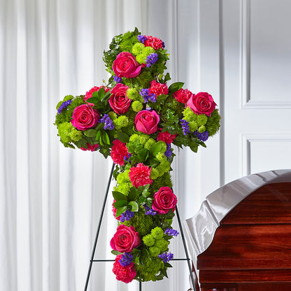 Tribute Rose Floral Cross –  Our Flower Shop, Gibsonton FL
