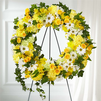 Golden Remembrance Wreath –  Our Flower Shop, Gibsonton FL