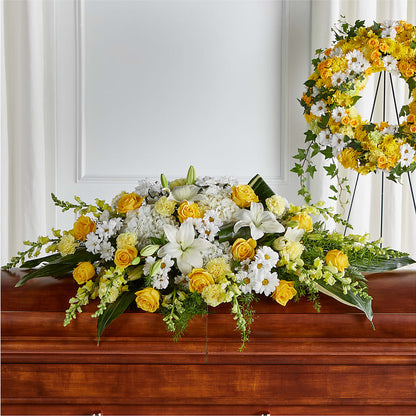 Golden Harmony Casket Spray –  Our Flower Shop, Gibsonton FL