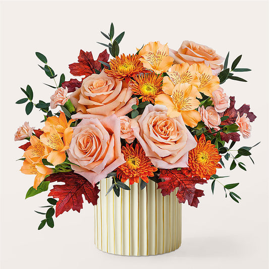 Spiced Latte Bouquet with Ivory Vase –  Our Flower Shop, Gibsonton FL