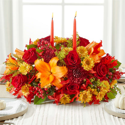 Autumn's Embrace Centerpiece –  Our Flower Shop, Gibsonton FL