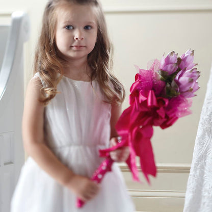 Sparkle Pink Flower Girl Bouquet –  Our Flower Shop, Gibsonton FL